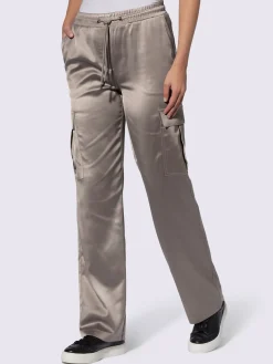 Pantalon cargo qualité satin légèrement brillante