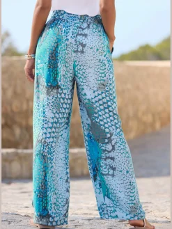 Pantalon ceinture à nouer élastique et fixe