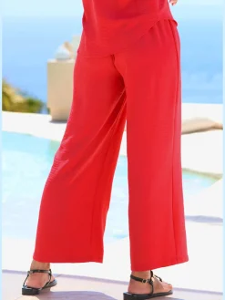 Pantalon ceinture élastique avec bordure volantée au dos