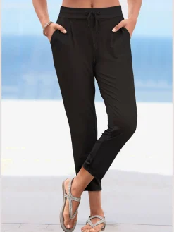 Pantalon ceinture élastique avec cordon