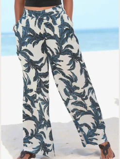 Pantalon ceinture lisse devant