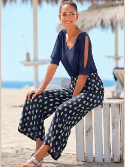 Pantalon ceinture plate devant, élastique derrière