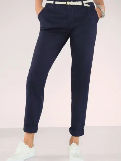 Pantalon chino femme en coton extensible