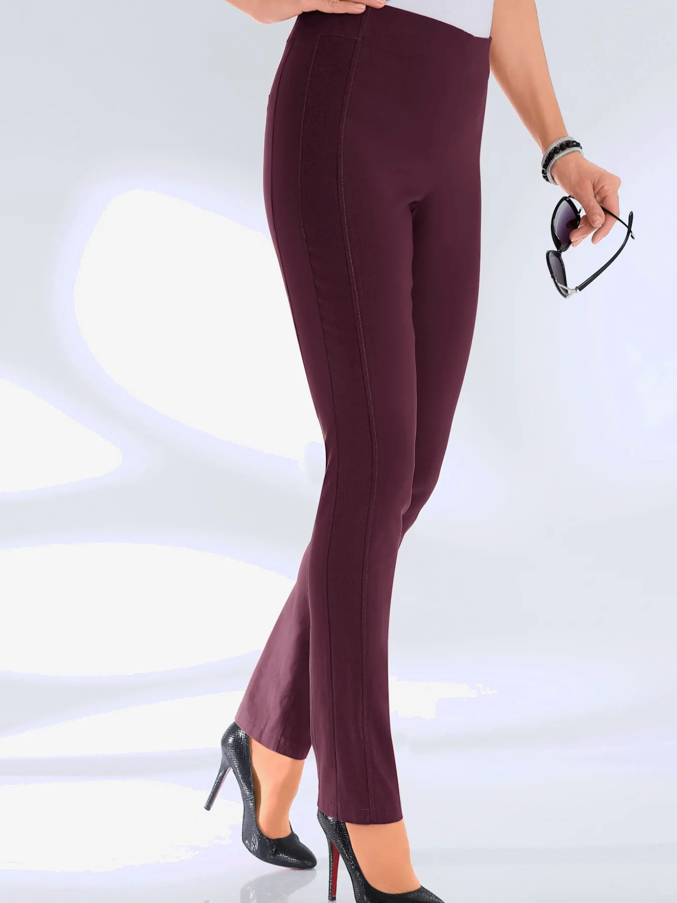 Pantalon classique uni avec ceinture élastique