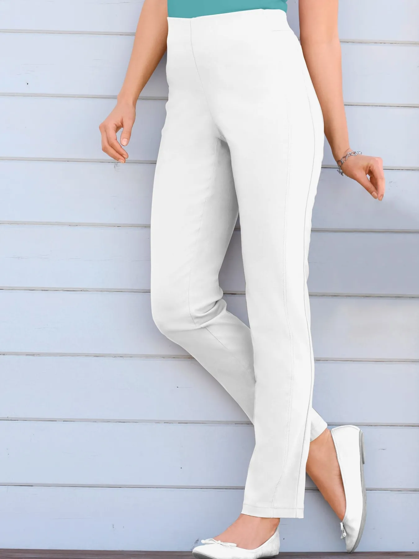 Pantalon classique uni avec ceinture élastique