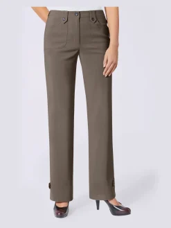 Pantalon coupe droite détails boutonnés