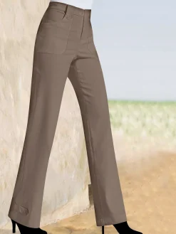 Pantalon coupe droite détails boutonnés