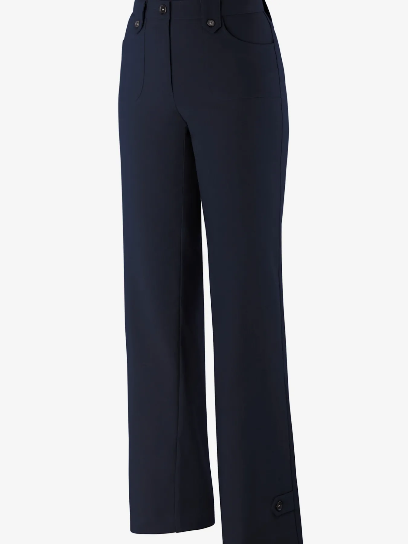Pantalon coupe droite détails boutonnés