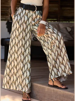 Pantalon de plage ceinture lisse devant