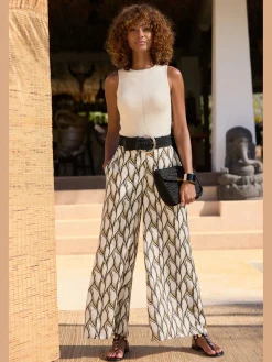 Pantalon de plage ceinture lisse devant