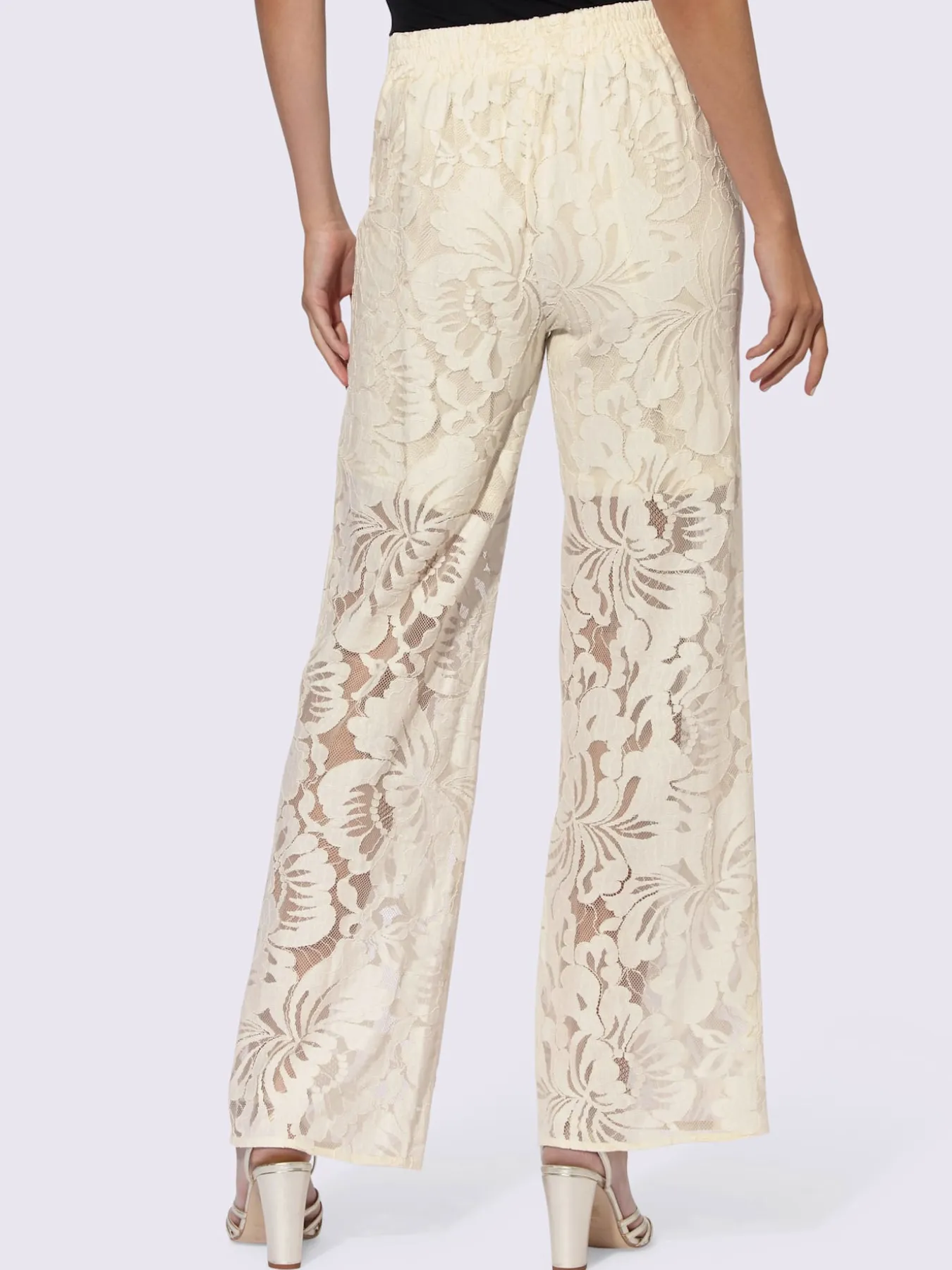 Pantalon dentelle florale