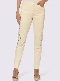 Pantalon empiècement en dentelle transparent sur les côtés