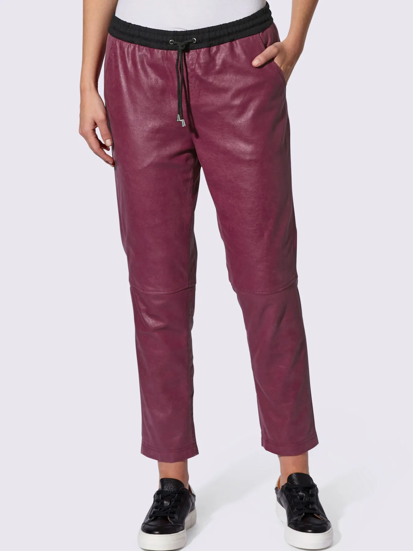 Pantalon en cuir forme jogging tendance