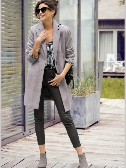 Pantalon en imitation cuir jegging affinant en synthétique