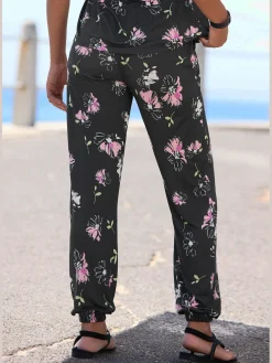 Pantalon en jersey ceinture élastique et coulisse