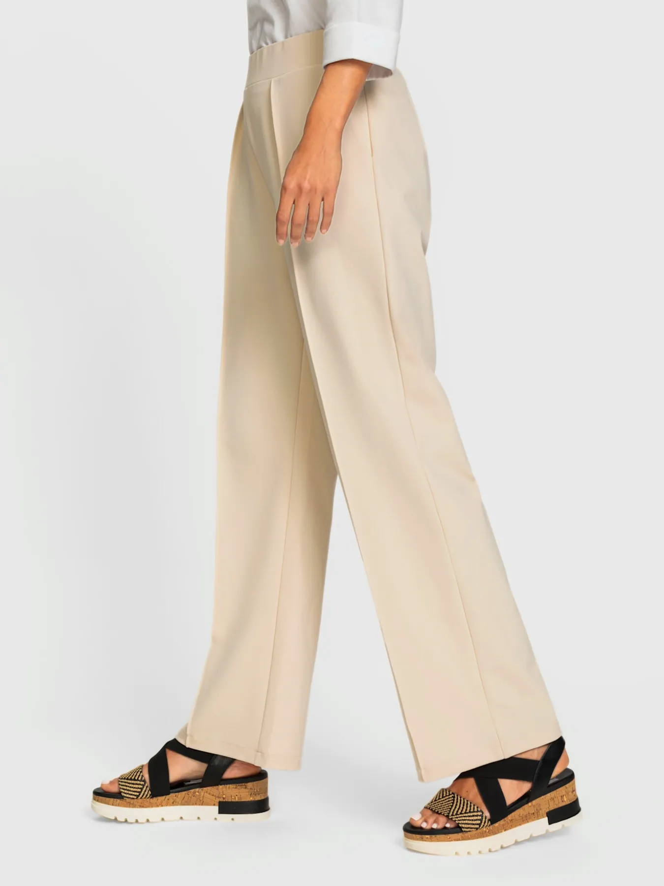 Pantalon en jersey crêpe et jersey