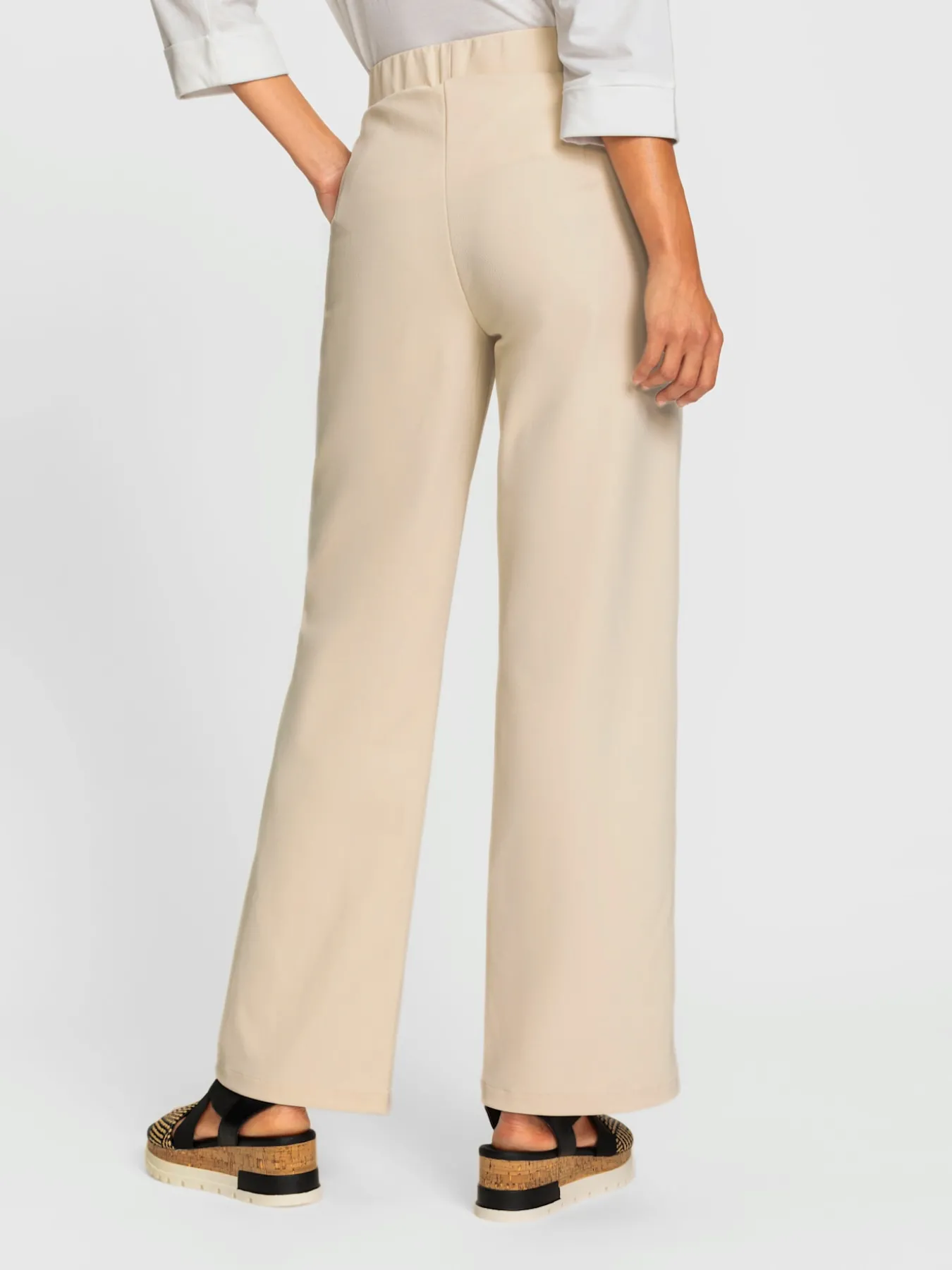 Pantalon en jersey crêpe et jersey