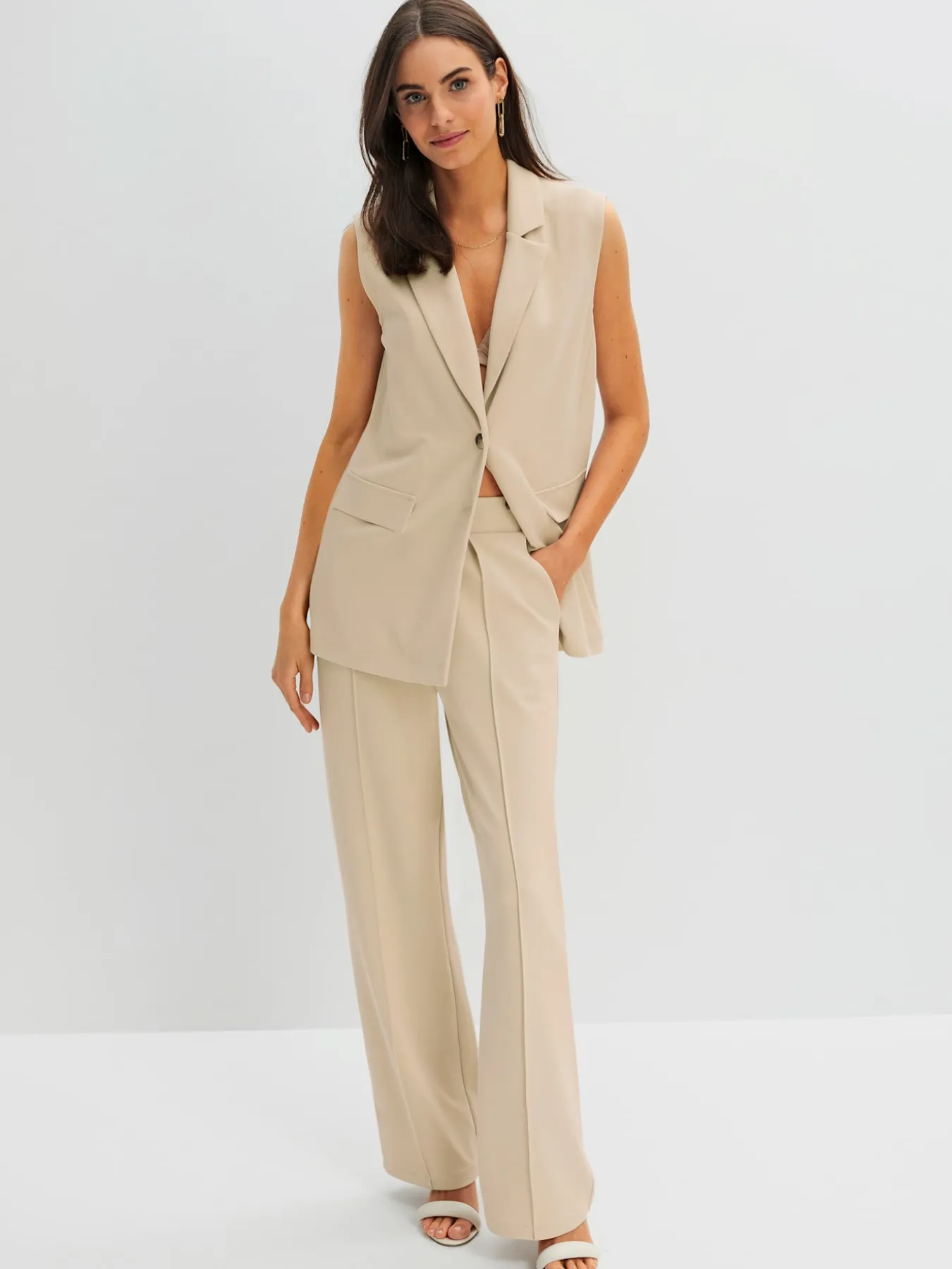 Pantalon en jersey crêpe et jersey