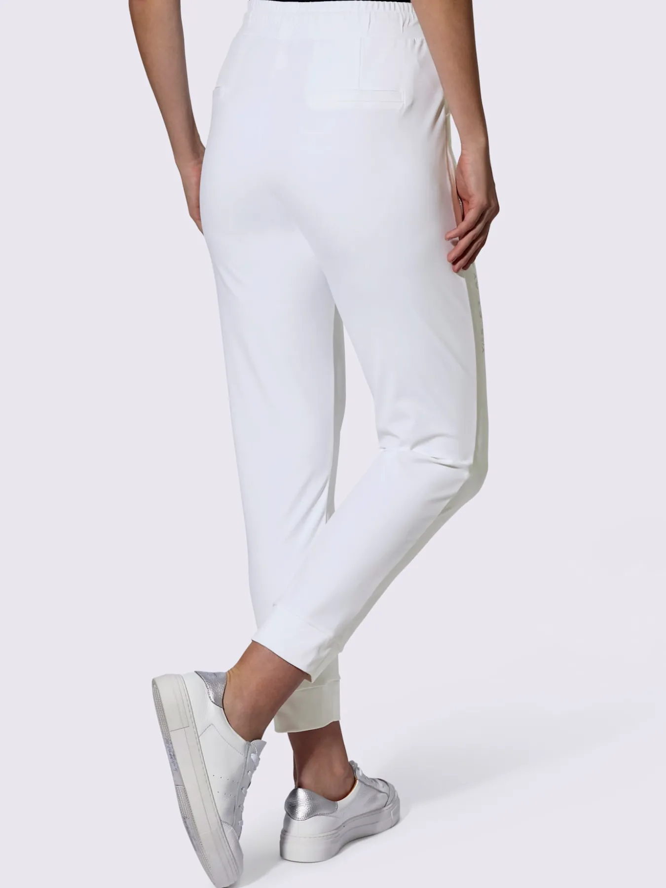 Pantalon en jersey imprimé couleur argent sur la couture latérale