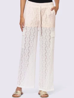 Pantalon en jersey motif découpé au laser