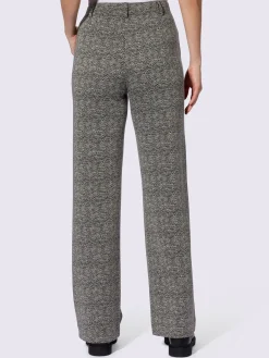 Pantalon en jersey motif sergé chevron