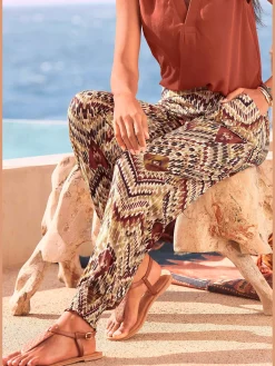 Pantalon en jersey pantalon d'été léger avec imprimé ethnique
