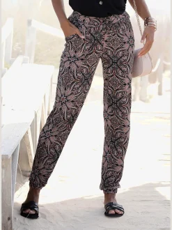 Pantalon en jersey pantalon d'été avec ceinture smockée