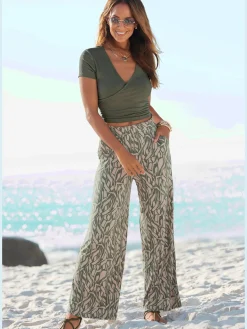 Pantalon en jersey pantalon d'été léger au look paperbag