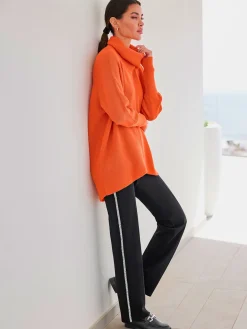 Pantalon en jersey rayures galon avec petites pierres brillantes fantaisie