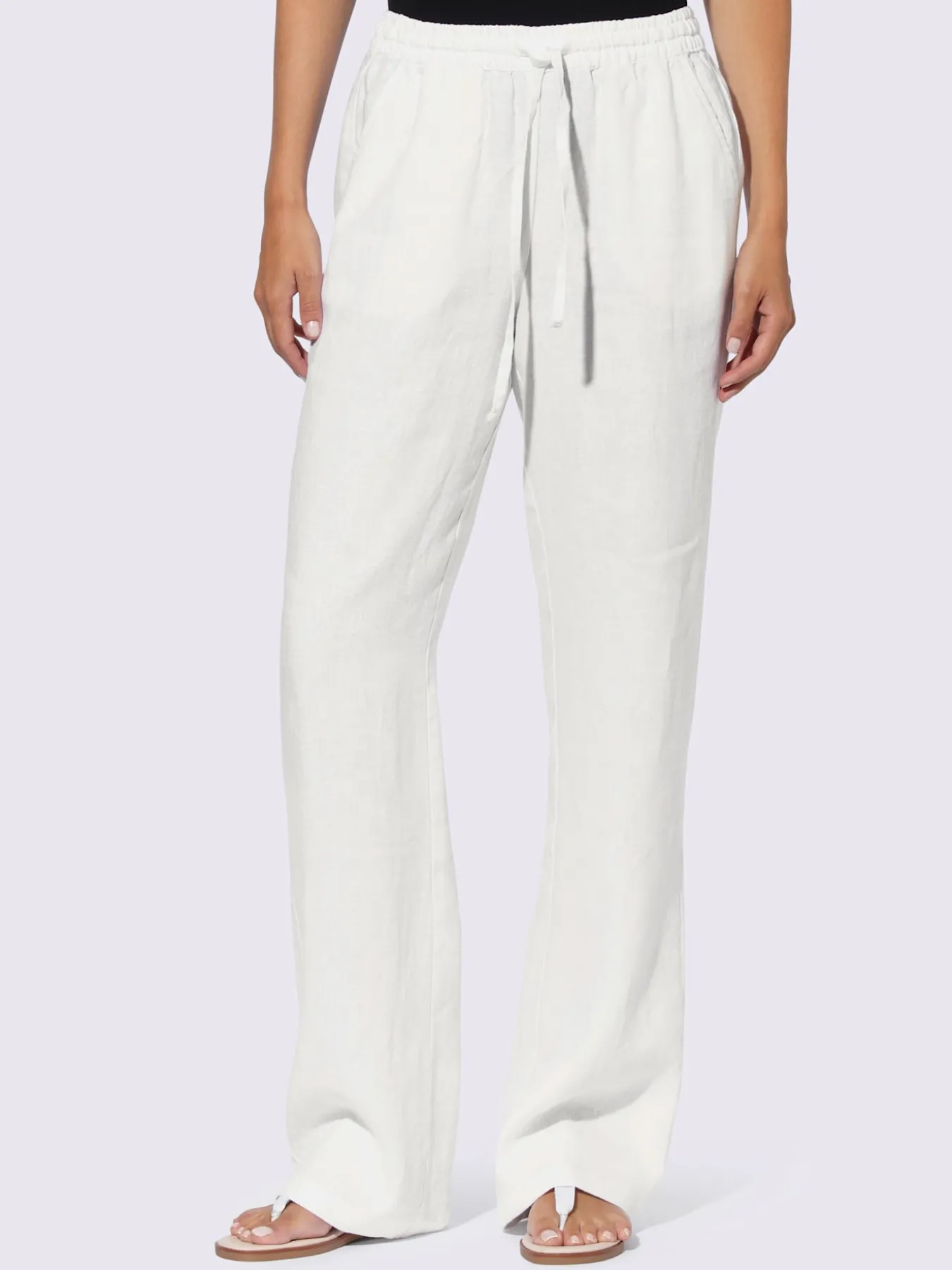 Pantalon en lin jambes larges mode