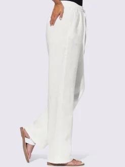 Pantalon en lin jambes larges mode