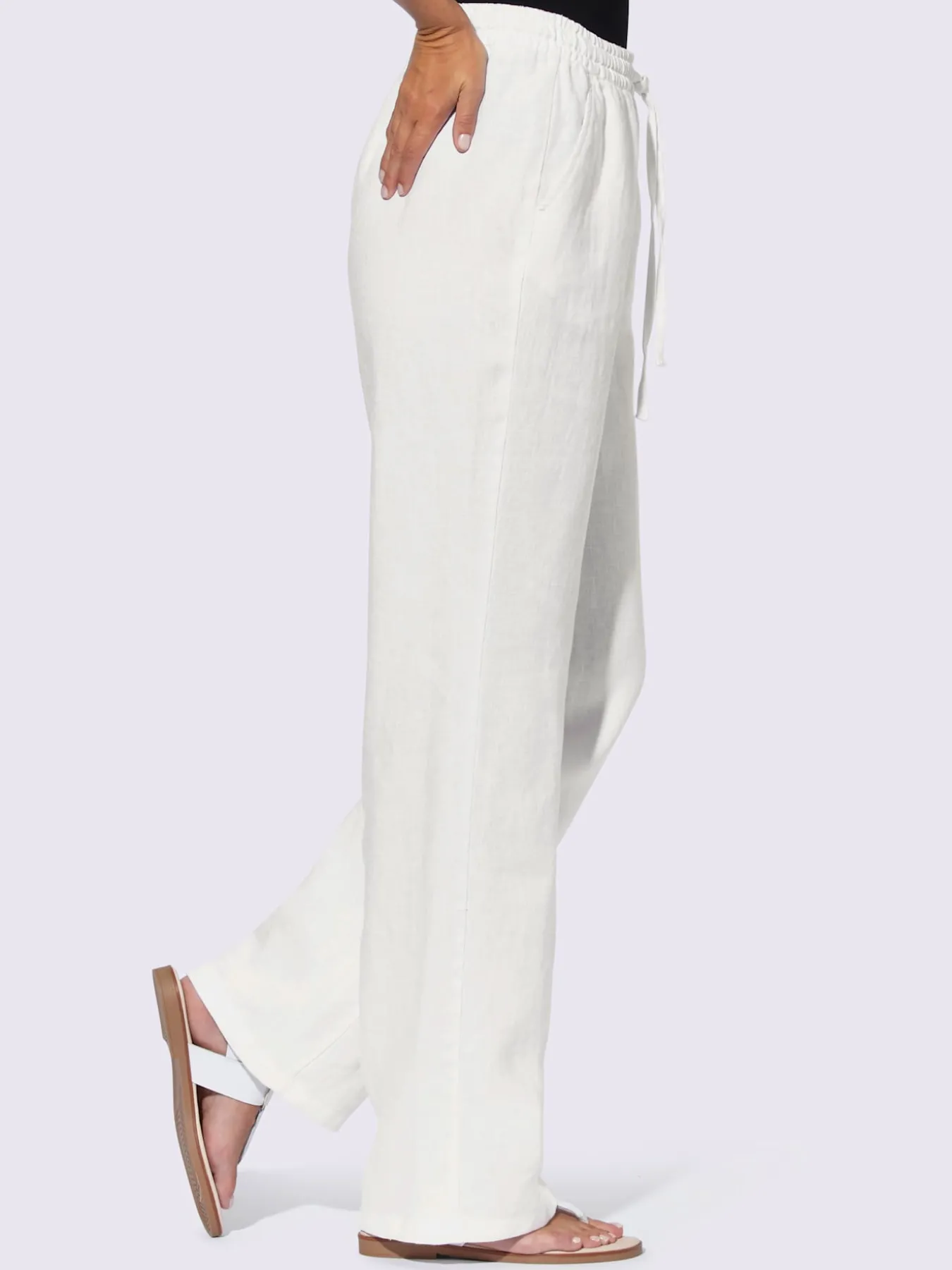 Pantalon en lin jambes larges mode