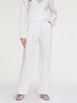Pantalon en lin jambes larges