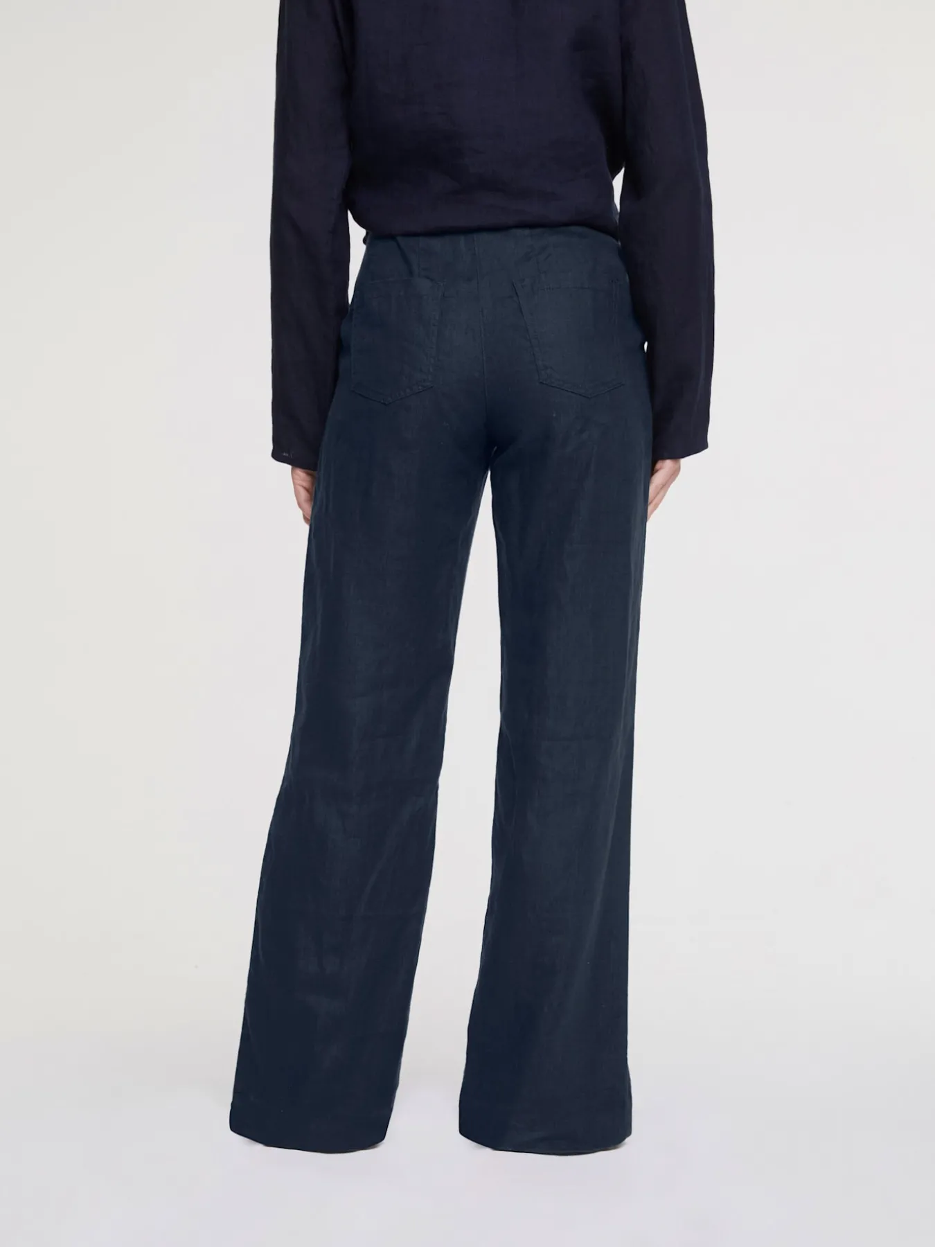 Pantalon en lin jambes larges