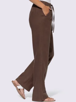 Pantalon en lin jambes larges mode