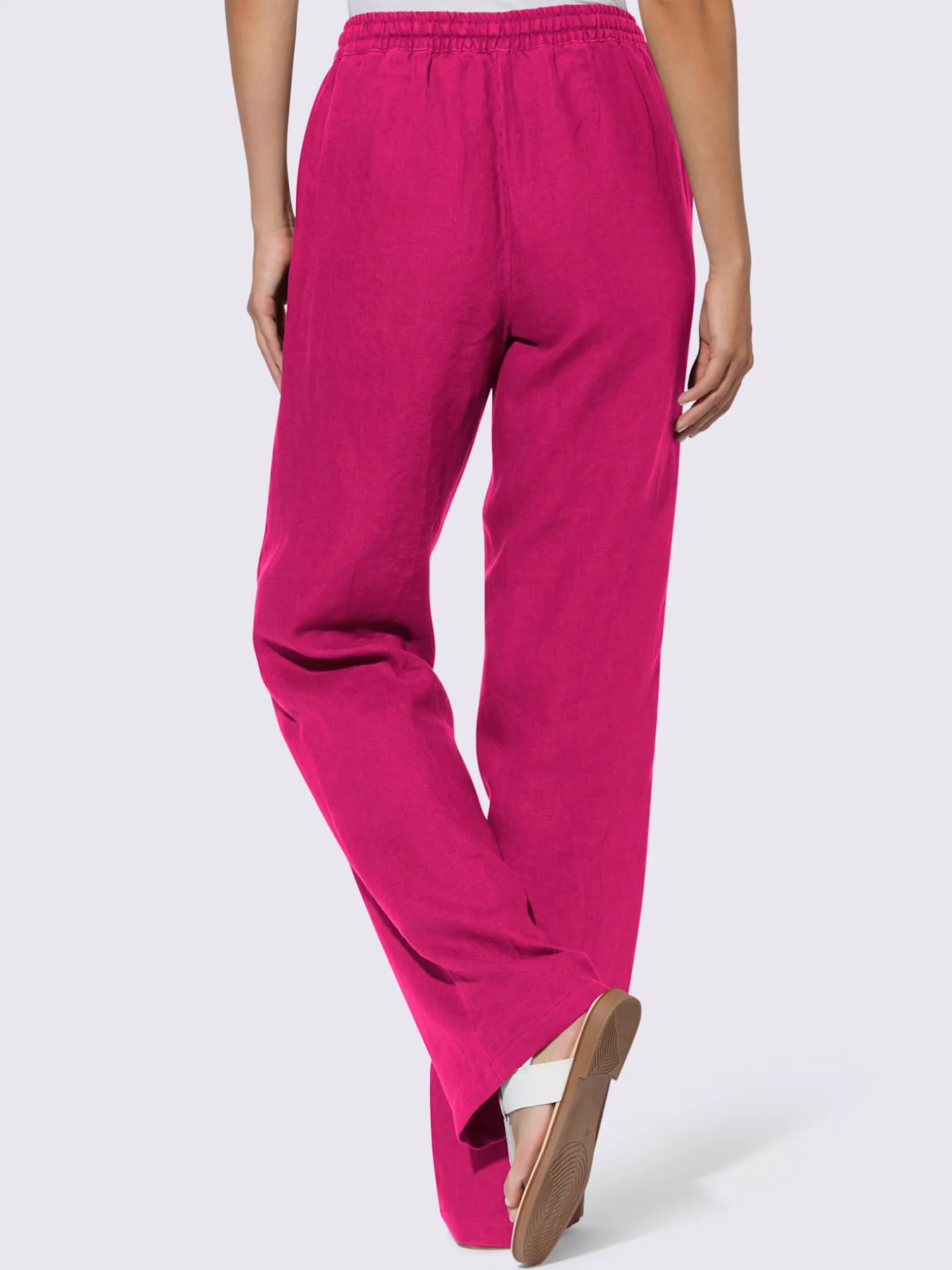 Pantalon en lin jambes larges mode