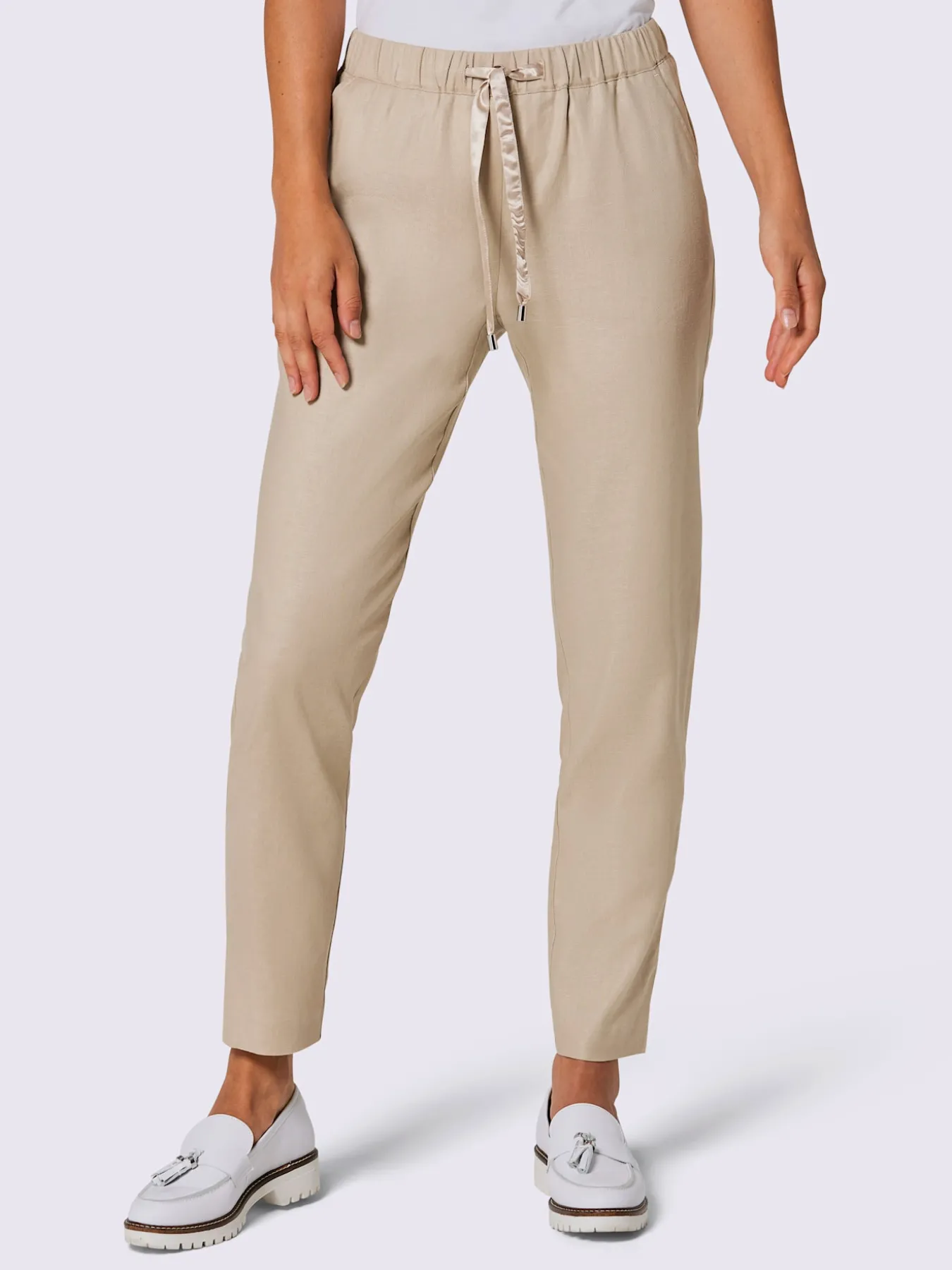 Pantalon en lin mélange viscose-lin estival