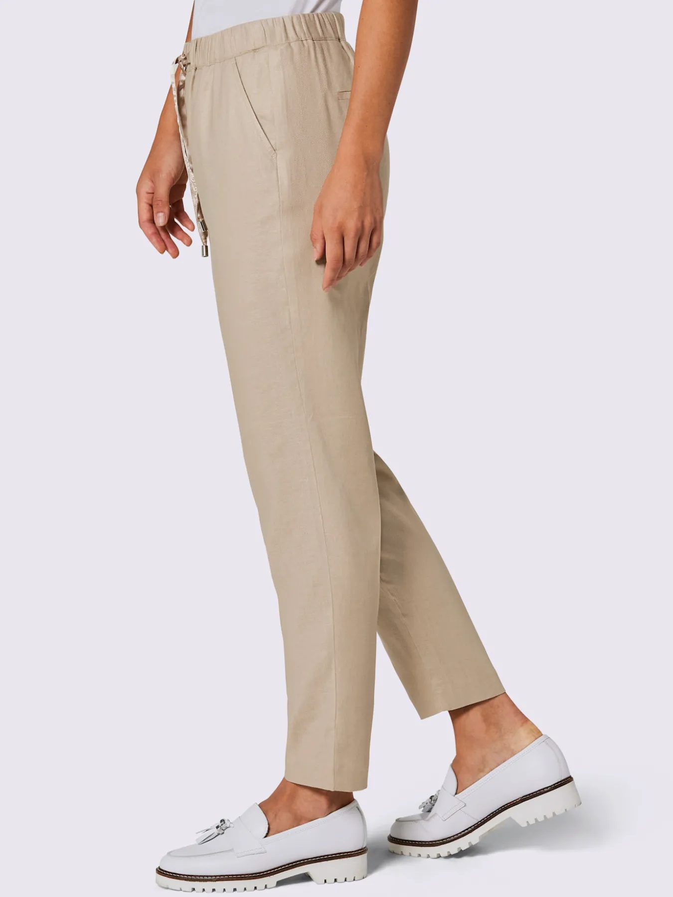 Pantalon en lin mélange viscose-lin estival