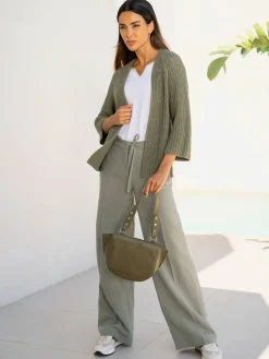 Pantalon en lin style marlène ample