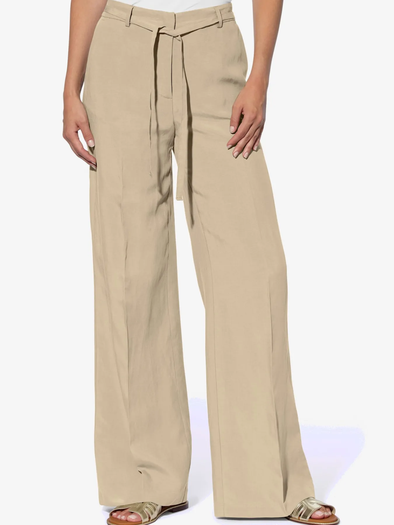 Pantalon en lin style marlène ample