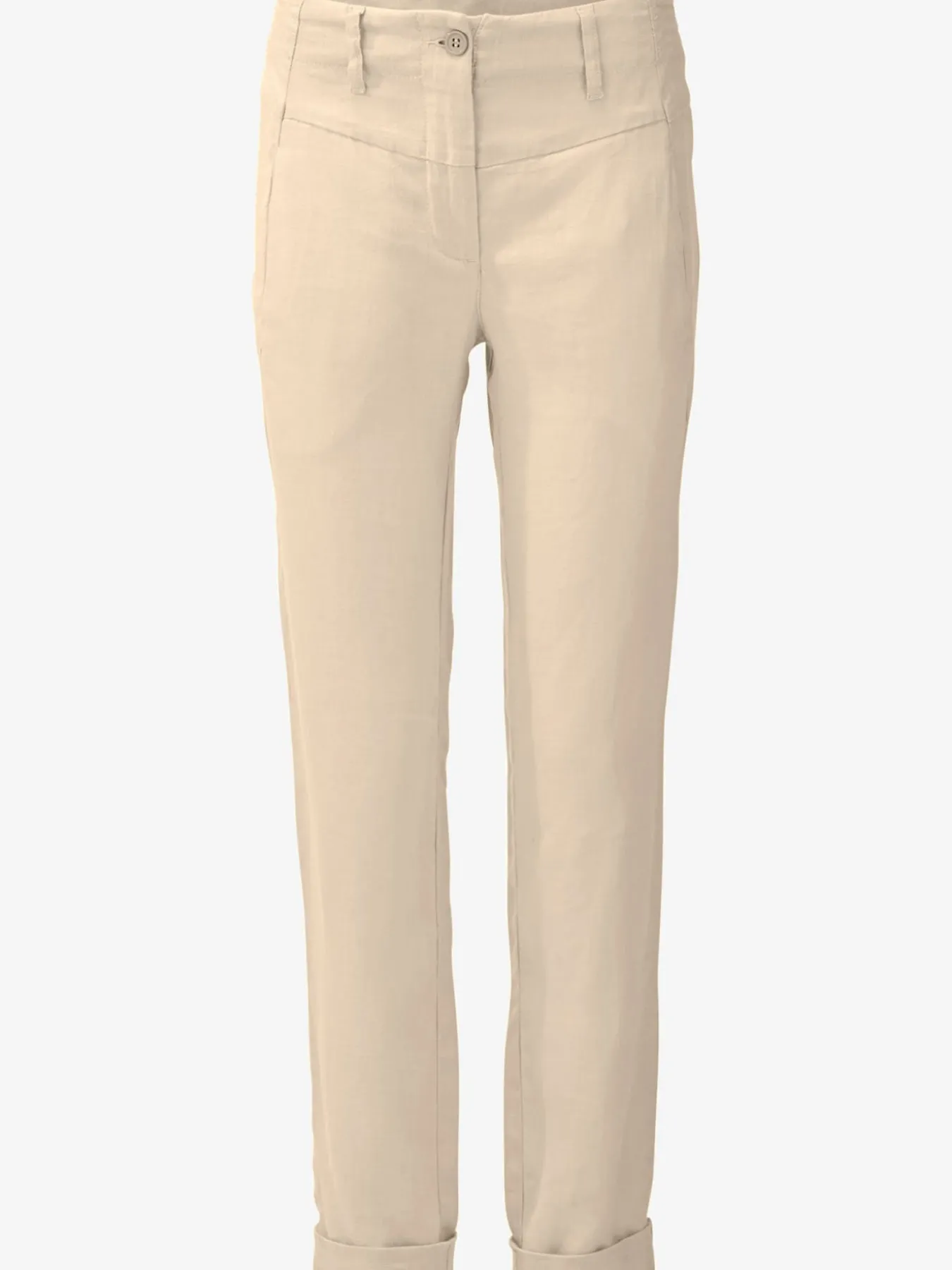 Pantalon en lin style soigné, poches fendues