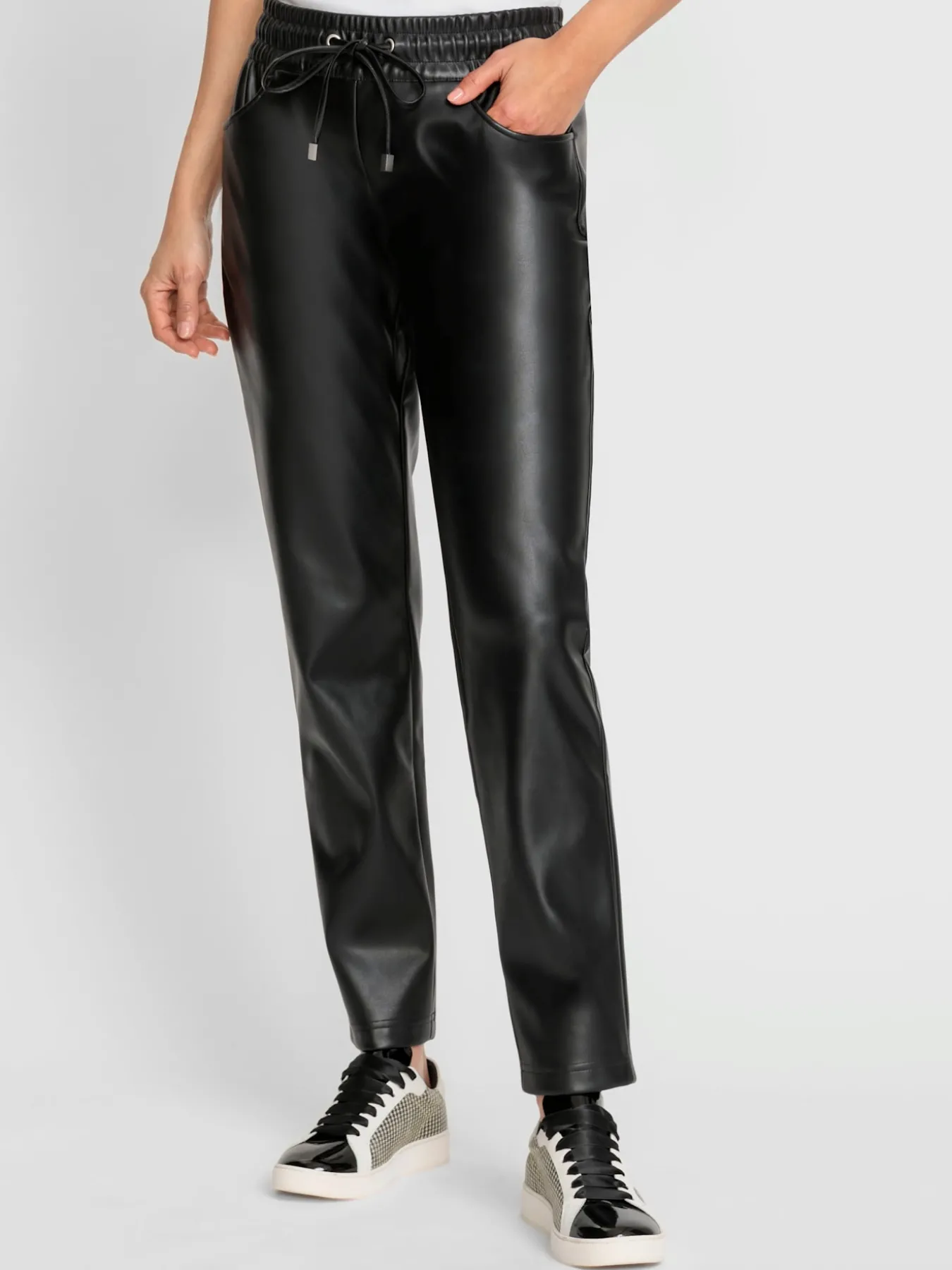 Pantalon en synthétique ceinture élastique confortable
