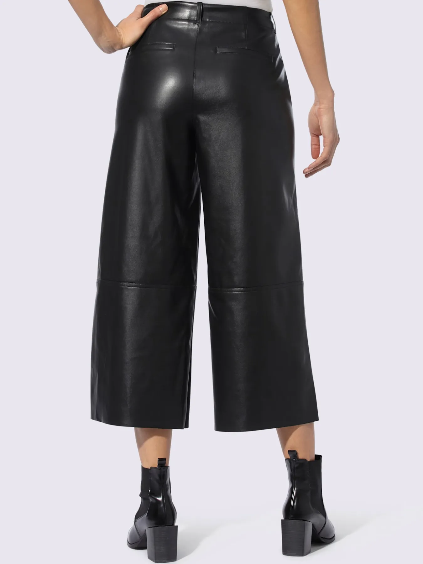 Pantalon en synthétique coupe large mode