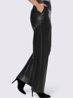 Pantalon en synthétique jambes larges mode