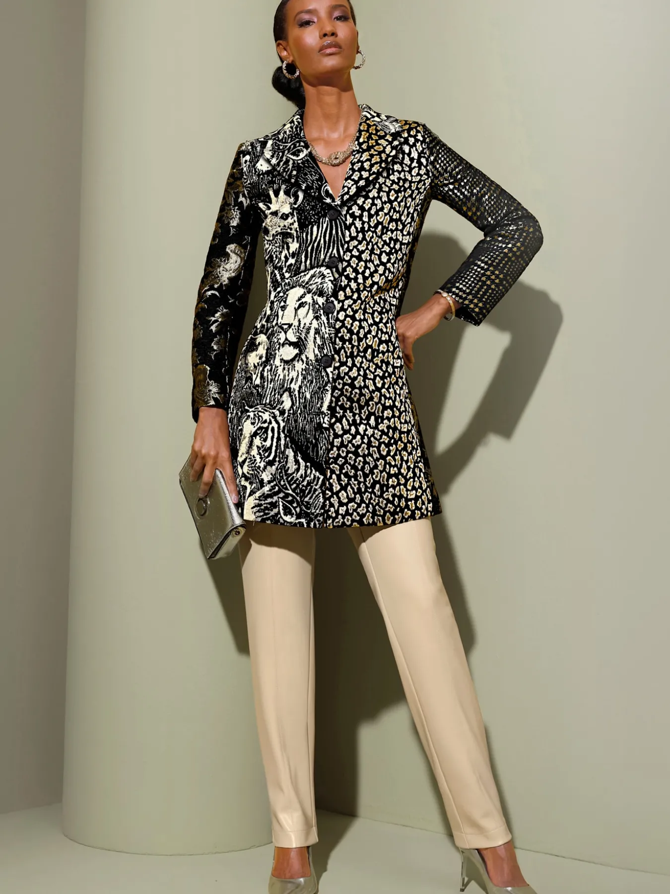 Pantalon en synthétique synthétique joliment brillant