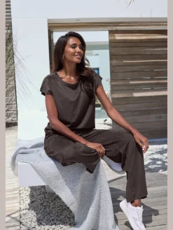 Pantalon en synthétique velours