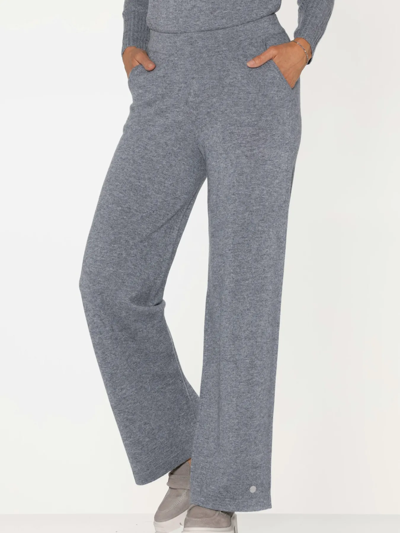 Pantalon en tricot mélange mérinos/cachemire