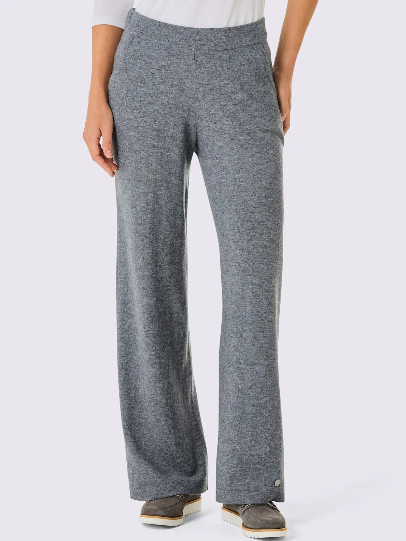 Pantalon en tricot mélange mérinos/cachemire
