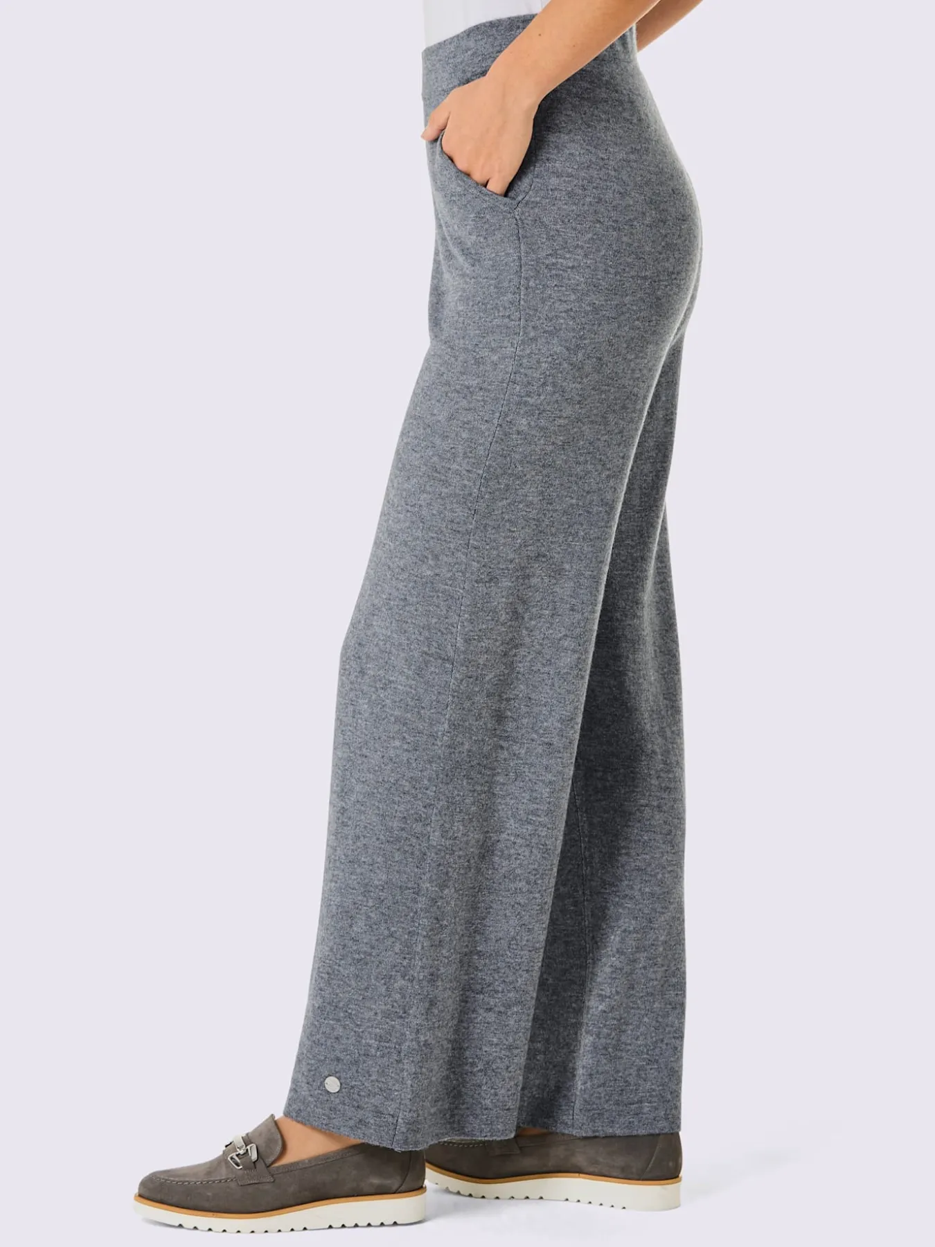 Pantalon en tricot mélange mérinos/cachemire