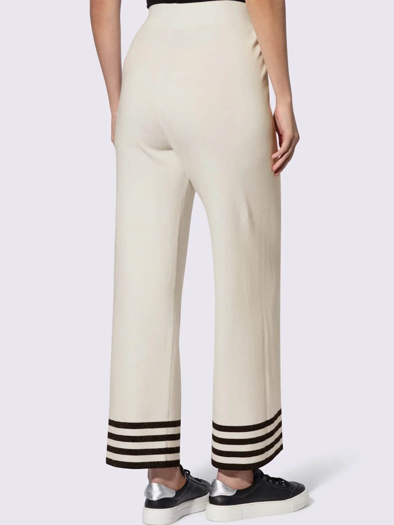 Pantalon en tricot rayures contrastées
